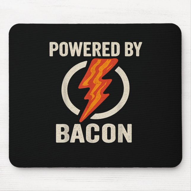 Powered By Bacon Funny Meat Lover Bbq Grill Carniv Mouse Mat (Front)