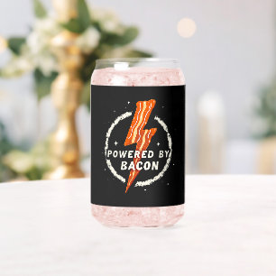 Powered by Bacon Funny Retro Foodie Aesthetic Can Glass