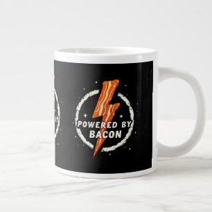 Powered by Bacon Funny Retro Foodie Aesthetic Large Coffee Mug