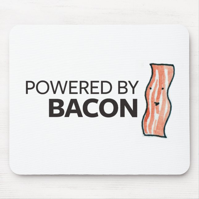 Powered by Bacon Mouse Mat (Front)