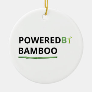 Powered By Bamboo Funny Panda Quote Ceramic Tree Decoration