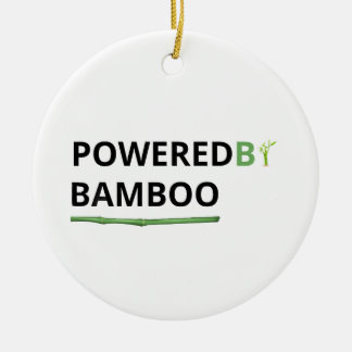 Powered By Bamboo Funny Panda Quote Ceramic Tree Decoration