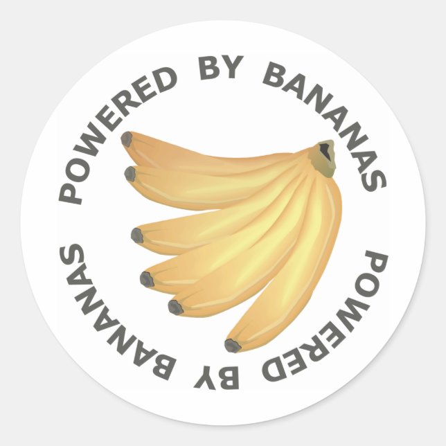 Powered By Bananas Classic Round Sticker (Front)