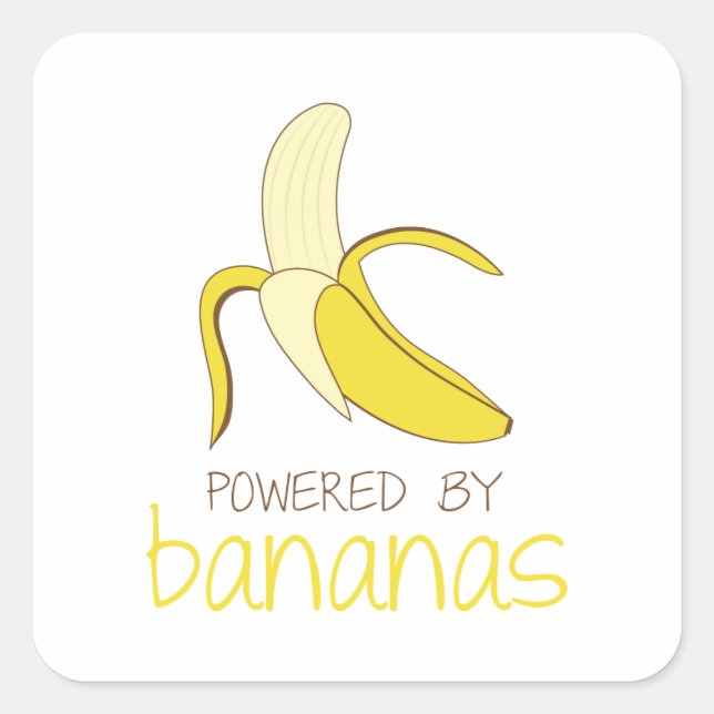 Powered By Bananas Square Sticker (Front)