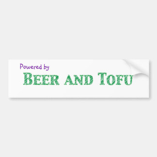 Powered by Beer and Tofu Bumper Sticker