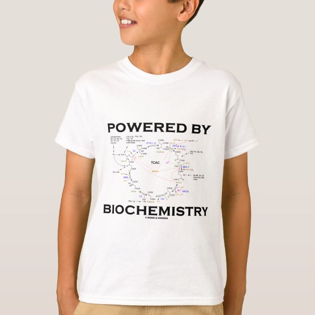 Powered By Biochemistry (Krebs Cycle) T-Shirt (Front)