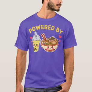 Powered By Bubble Tea Ramen Cute Boba Japanese Ani T-Shirt