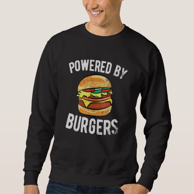 Powered by Burgers - Cheeseburger Sweatshirt (Front)