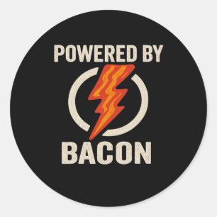Powered By Bycon Funny Meat Lover Bbq Grill Carniv Classic Round Sticker