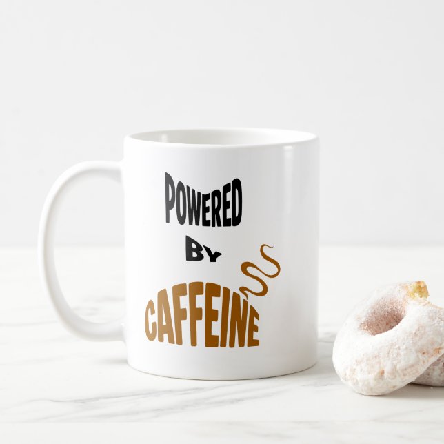 Powered By Caffeine Coffee Mug (With Donut)