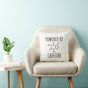 Powered By Caffeine - Funny coffee quote Cushion