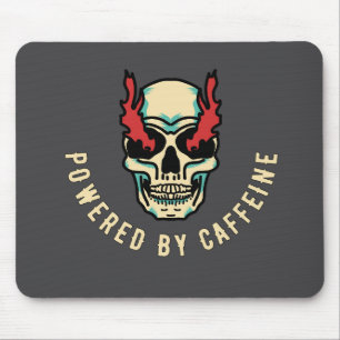Powered by Caffeine - Skull Energy Mouse Mat