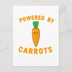 Powered By Carrots - Cute Kawaii Carrot Face Postcard
