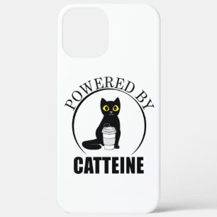 Powered by Catteine Funny Coffee Pun Caffeine iPhone 12 Pro Max Case
