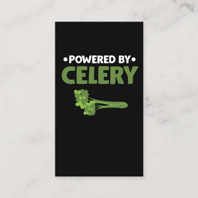 Powered By Celery Green Juice Food Veggie lover Business Card (Front)