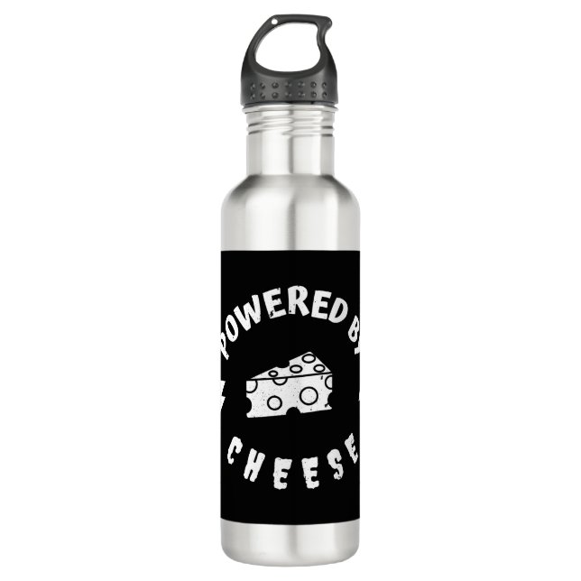 Powered By Cheese 710 Ml Water Bottle (Front)