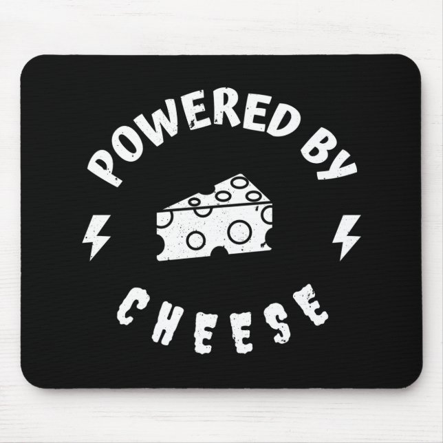 Powered By Cheese Mouse Mat (Front)