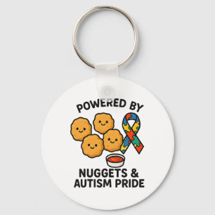 Powered By Chicken Nuggets And Autism Pride Men Wo Key Ring