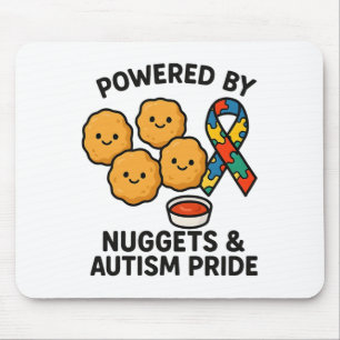 Powered By Chicken Nuggets And Autism Pride Men Wo Mouse Mat