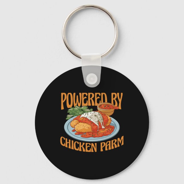 Powered By Chicken Parm Chicken Parmesan  Key Ring (Front)