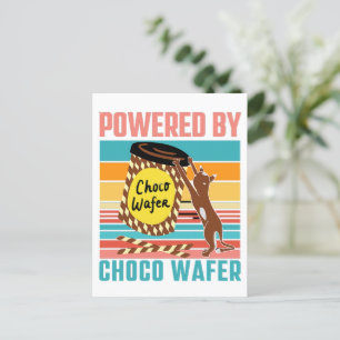 POWERED BY CHOCO WAFER - CHOCO WAFER AND CAT LOVER POSTCARD