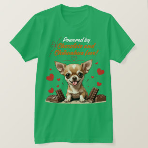 Powered by Chocolate and Chihuahua Love T-Shirt