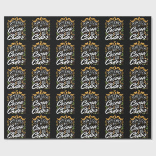 Powered by cocoa and chaos funny christmas gift  wrapping paper