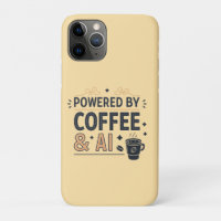 Powered by Coffee & AI Retro Tech Vector