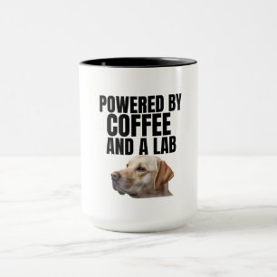 Powered by Coffee and a Lab – Yellow Lab – Coffee Mug