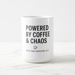 Powered by Coffee and Chaos New Dad Survival Kit Mug