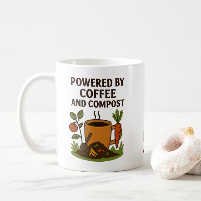 Powered By Coffee And Compost @TLCInTheGarden  Coffee Mug