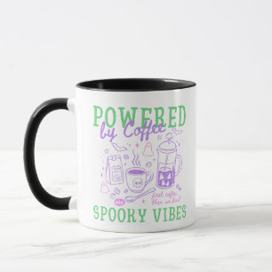 Powered By Coffee And Spooky Vibes Halloween  Mug