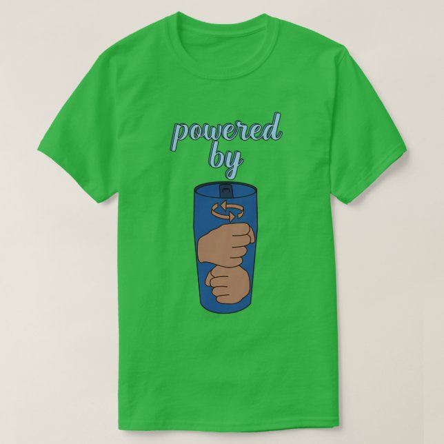 Powered by coffee ASL T-Shirt (Design Front)