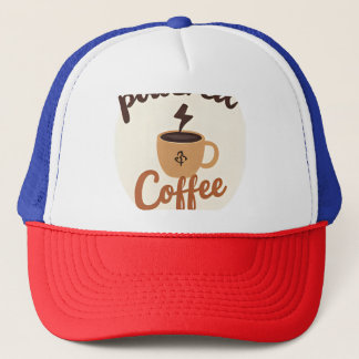 Powered by Coffee ☕⚡ | Bold Typography Energy  Trucker Hat