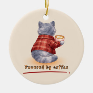 Powered by Coffee Ceramic Tree Decoration