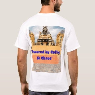 Powered by Coffee & Chaos Funny Coffee Lover T-Shi T-Shirt