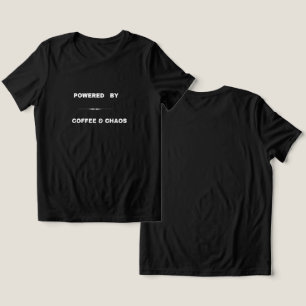 Powered by Coffee & Chaos-Women’s Solid Black  Tri-Blend Shirt
