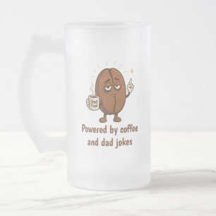 Powered by Coffee Cute Coffee Bean Father’s Day Frosted Glass Beer Mug