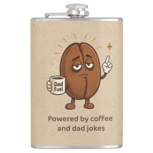 Powered by Coffee Cute Coffee Bean Father’s Day Hip Flask