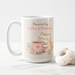 Powered by Coffee & Cuteness Cute Cat Sweet Cream Coffee Mug