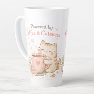 Powered by Coffee & Cuteness Cute Cat Sweet Cream Latte Mug