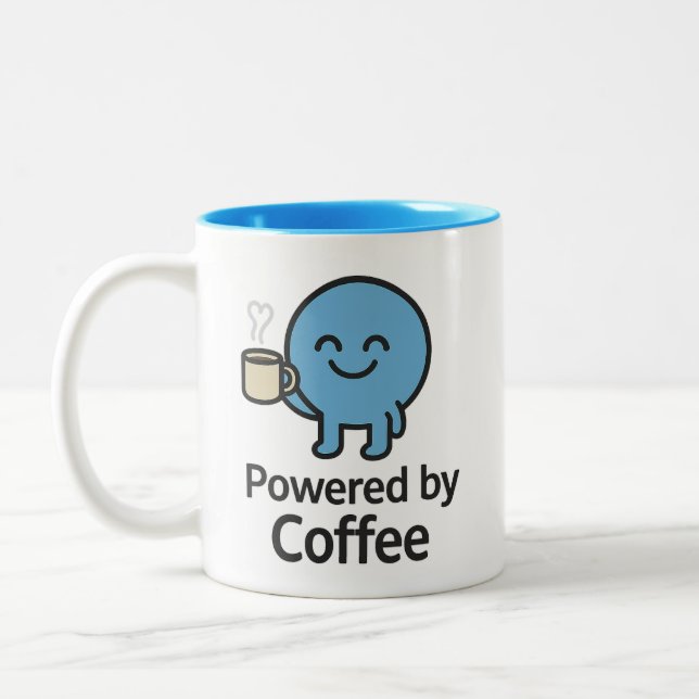 Powered by Coffee - Funny Smilo Mug (Left)