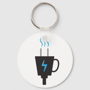 Powered By Coffee Mug Key Ring