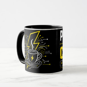 Powered by Coffee Personalised Electrician Coffee Mug