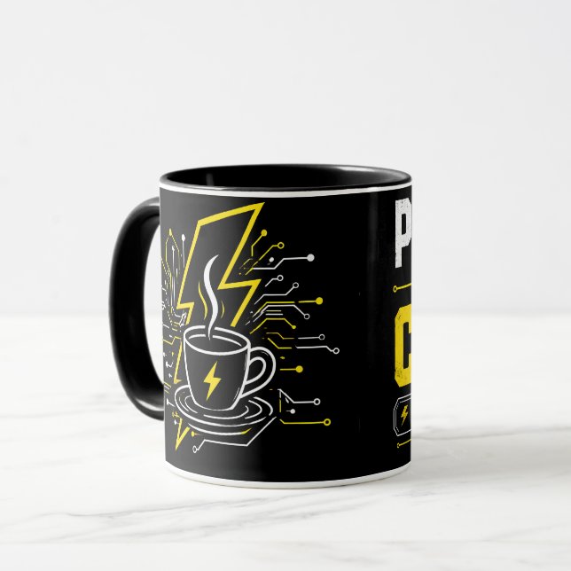 Powered by Coffee Personalised Electrician Coffee  Mug (Front Left)