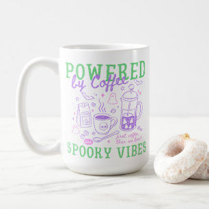 Powered By Coffee & Spooky Vibes Halloween Ghost Mug