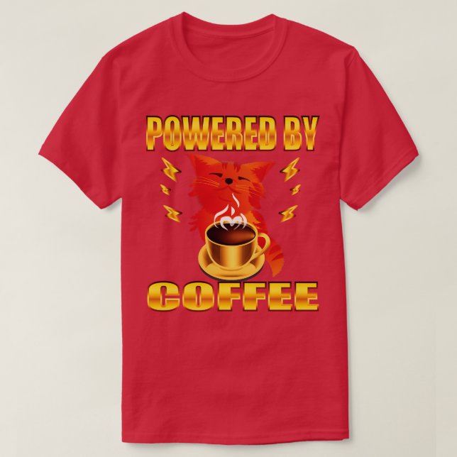 Powered By Coffee T-Shirt (Design Front)