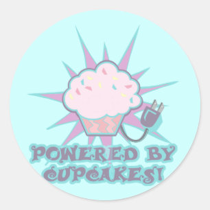 Powered By Cupcakes Classic Round Sticker