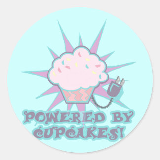 Powered By Cupcakes Classic Round Sticker