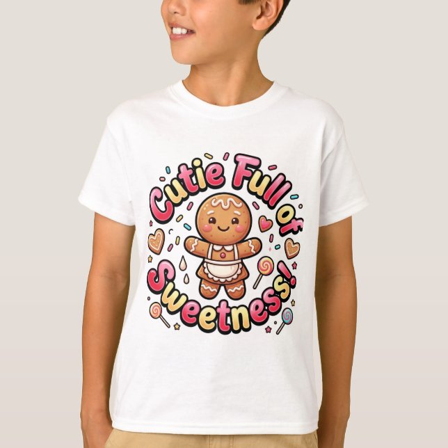 powered by cupcakes, gingerbread baker t-shirt (Front)